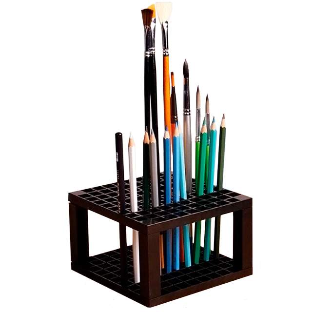 96 Hole Paintbrush Holder Artist's Organizer Rack Art Brushes or
