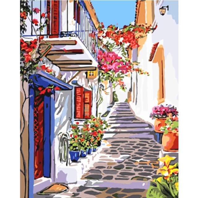 BANLANA Paint by Numbers for Adults, DIY Adult Paint by Number Kits for  Beginners on Canvas Rolled Without Frame 16 by 20 (Santorini)