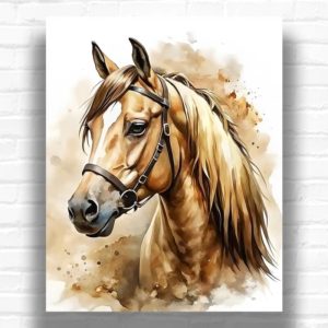 Brown Horse Portrait - Horse Paint by Number Kit