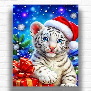 Christmas Baby Tiger - Paint by Number Kit