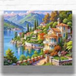 Coast of Lake Como - Paint by Numbers Italy Scene