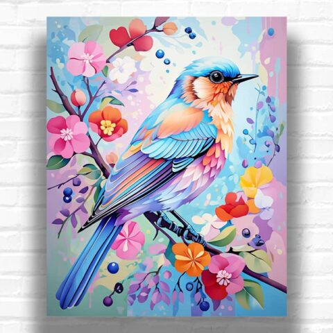 Colorful Chickadee - Bird Paint by Numbers