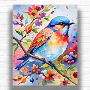 Colorful Chickadee Paint by Numbers