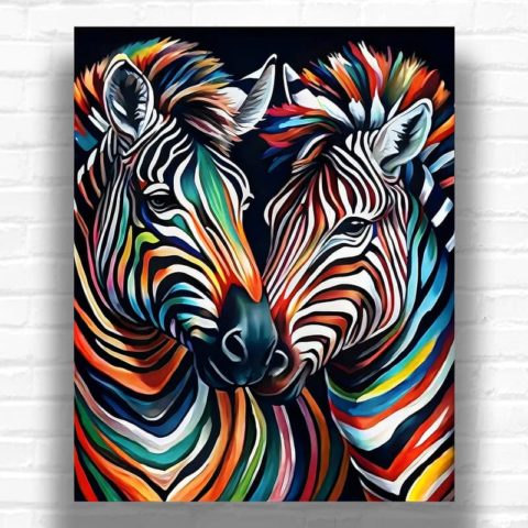 Colorful Zebras - Paint by Numbers Zebra