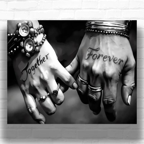 Couples Tattoos - Black and White Paint by Numbers