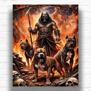 Grim Reaper with Pets - Paint by Numbers Kit