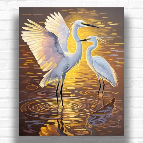 Herons at Sunset - Paint By Numbers Kit