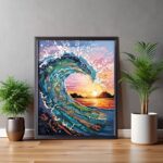 Ocean Surfing Wave - Wave Paint by Numbers