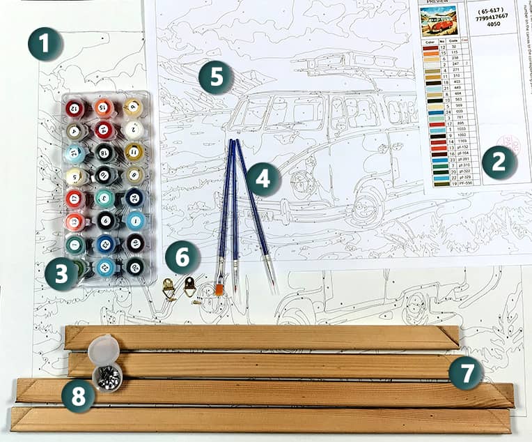 Paint by Numbers with Frame Kit