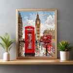 Phone Booth and London Big Ben - Paint by Number Cityscapes