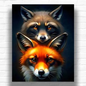 Raccoon and Fox - Paint by Numbers Kits