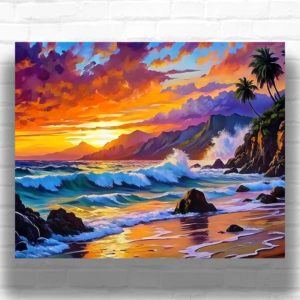 Sea Surf - Beach Sunset Paint by Numbers