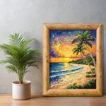 Tropical Beach Sunset - Beach Paint by Numbers