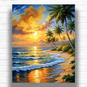 Tropical Beach Sunset - Paint by Numbers Kit