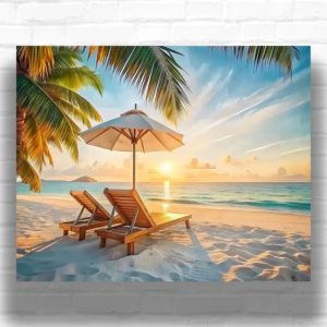 Tropical Island Beach - Paint by Number Beach Scene