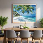 Tropical Island with Palm Trees - Paint by Numbers Beach Scene