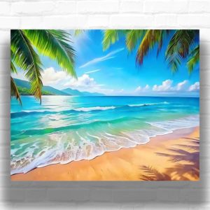 Tropical Paradise Beach - Paint by Numbers Tropical