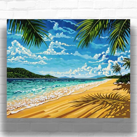 Tropical Paradise Beach - Paint by Numbers Tropical