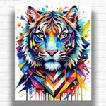 Abstract Triangle Tiger - Paint by Numbers Abstract