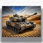 Battle Tank in Dunes - Paint by Numbers Kit