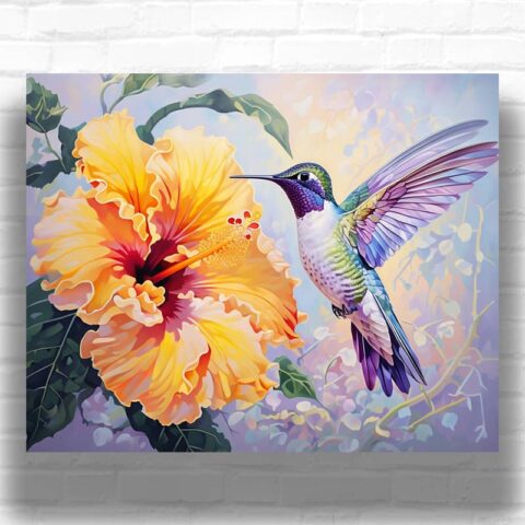 Blue Hummingbird - Hummingbird Paint by Number Kit