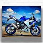 Blue Sport Motorbike - Paint by Numbers Motorcycle