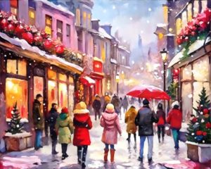 Christmas Eve in New York - Paint by Numbers Kit