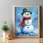 Christmas Snowman - Winter Scene Paint by Numbers