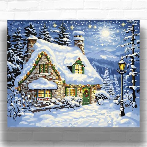 Christmas in Mountains - Paint by Number Kits Christmas