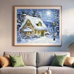 Christmas in Mountains - Winter Scene Paint by Numbers