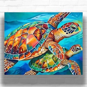 Colored Turtles - Paint by Numbers Turtles