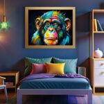 Colorful Chimp - Paint by Numbers Monkey