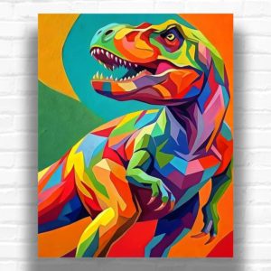 Colorful Dino - Paint by Numbers Dinosaur