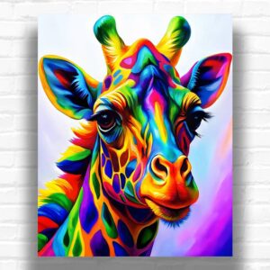 Colorful Giraffe - Paint by Numbers Giraffe