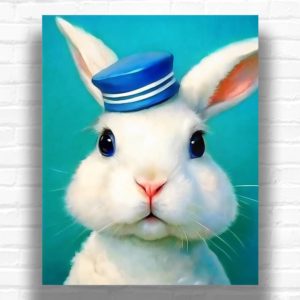 Cute White Bunny - Bunny Paint by Numbers