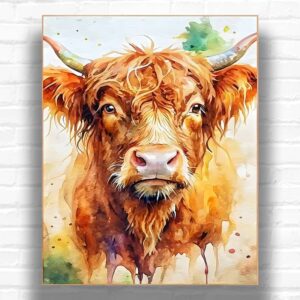 Fluffy Red Cow - Paint by Numbers Highland Cow