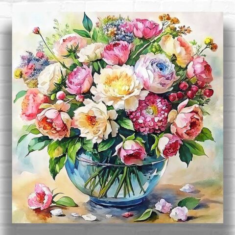 Gentle Floral Still Life - Floral Paint by Number