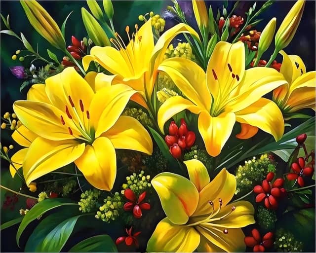 Golden Lily - Paint by Numbers Kit