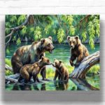 Grizzly Bear Family - Bear Paint by Numbers