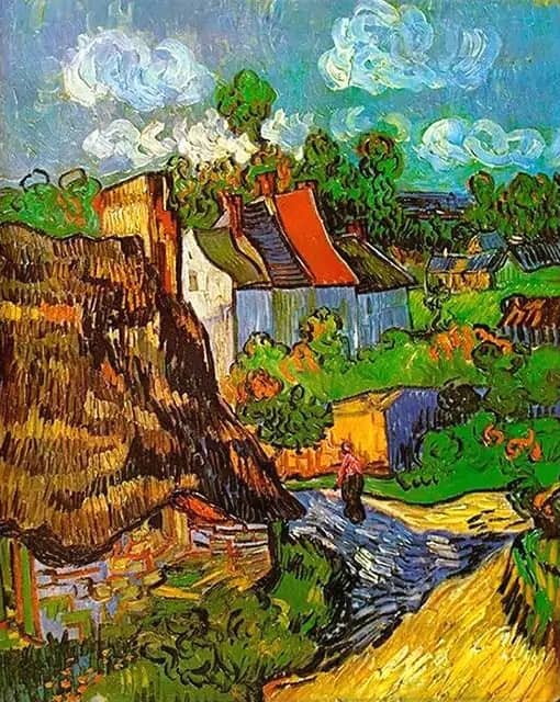 Houses in Auvers by Vincent Van Gogh 1890 - Paint by Numbers Kit