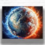 Ice and Fire Planet - Paint by Numbers Kit