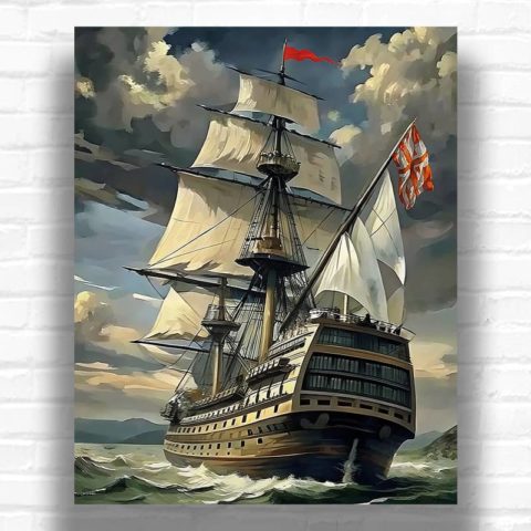 Majestic Ship - Sailing Ship Paint by Numbers