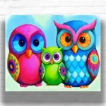 Mosaic Owl Family - Paint by Number Kits for Beginners