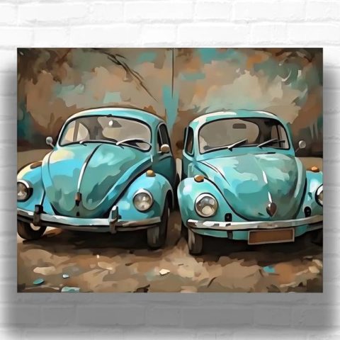 Old Blue Bug Cars - Car Paint by Number Kits