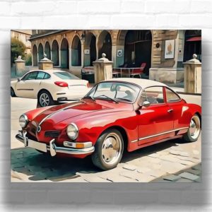 Red Retro Car - Paint by Numbers Sports Car