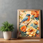 Small Bird on a Tree Branch - Bird Paint by Number Kits