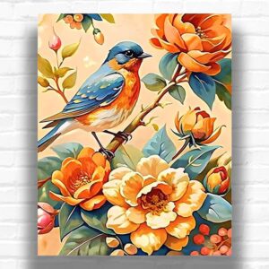 Small Bird on a Tree Branch - Paint by Numbers Kit