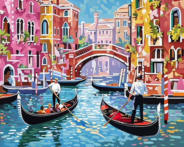 Sunny Day in Venice Italy  - Paint by Numbers Kits