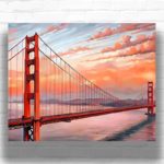 The Golden Gate Bridge at Sunset - Paint by Numbers Bridge