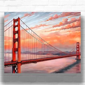 The Golden Gate Bridge at Sunset - Paint by Numbers Bridge